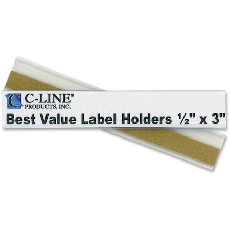 C-Line Products Peel/Stick Shelf Label Holders, 1/2"x3", 50/PK, CL 50PK CLI87607